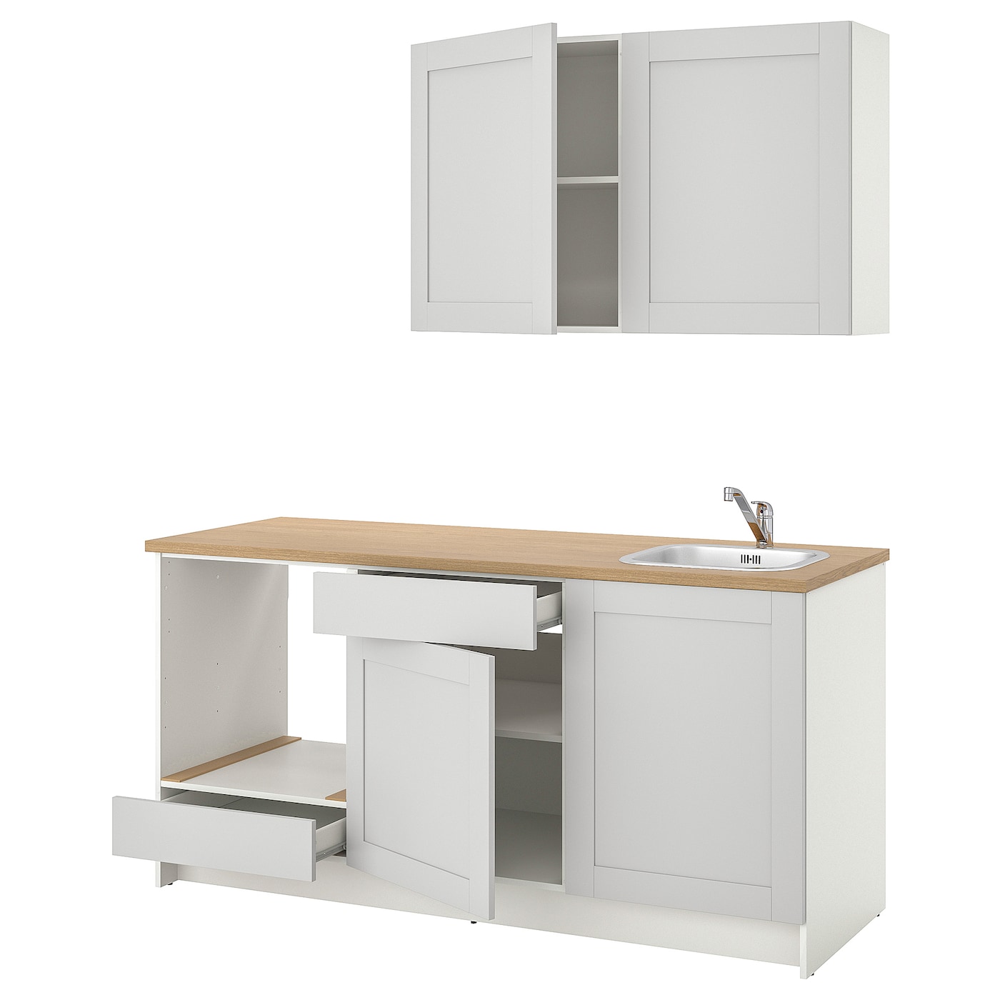 IKEA KNOXHULT kuchnia, szary, 180x61x220 cm