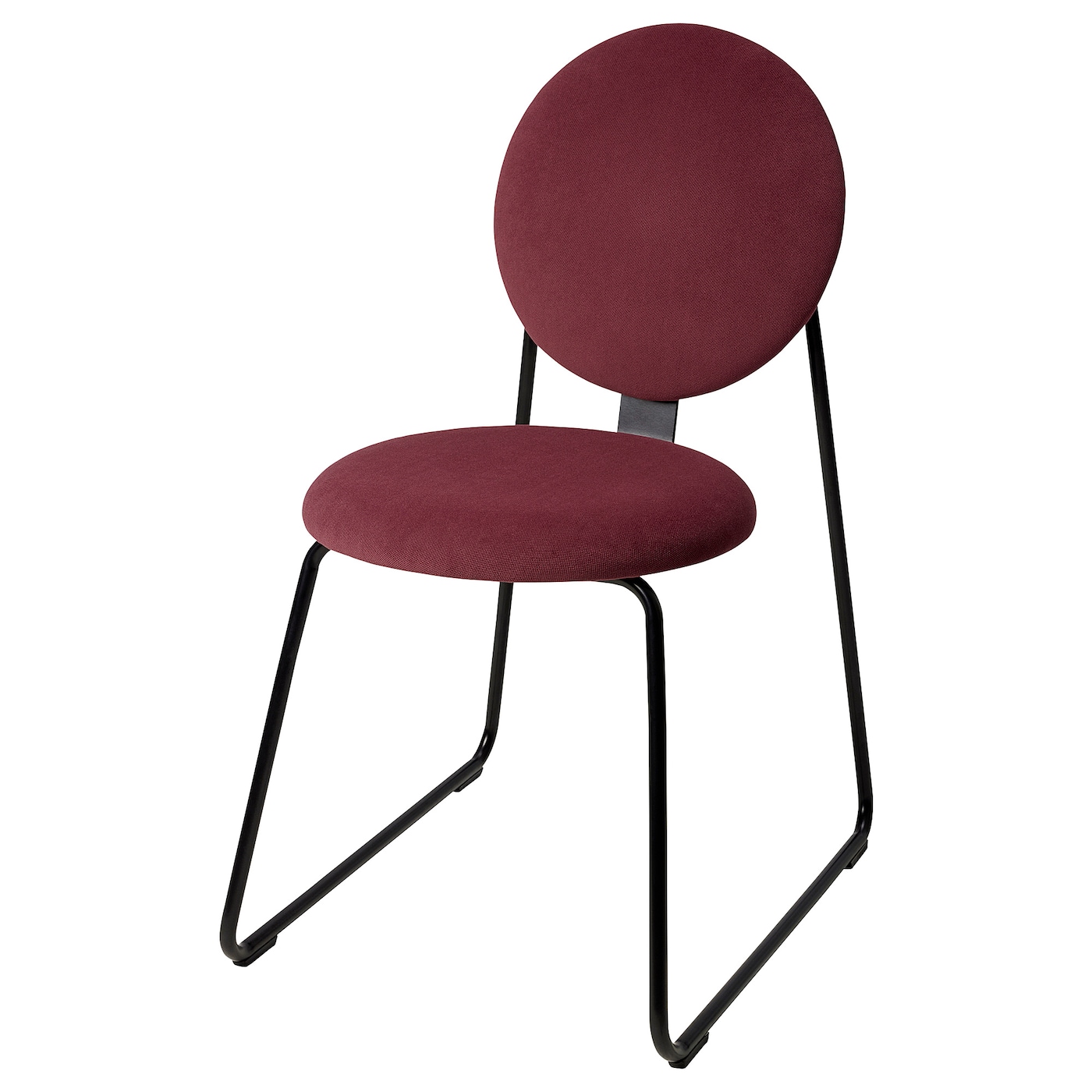 IKEA MÅNHULT krzesło, czarny/Hakebo głęboka czerwień, Głębokość: 53 cm