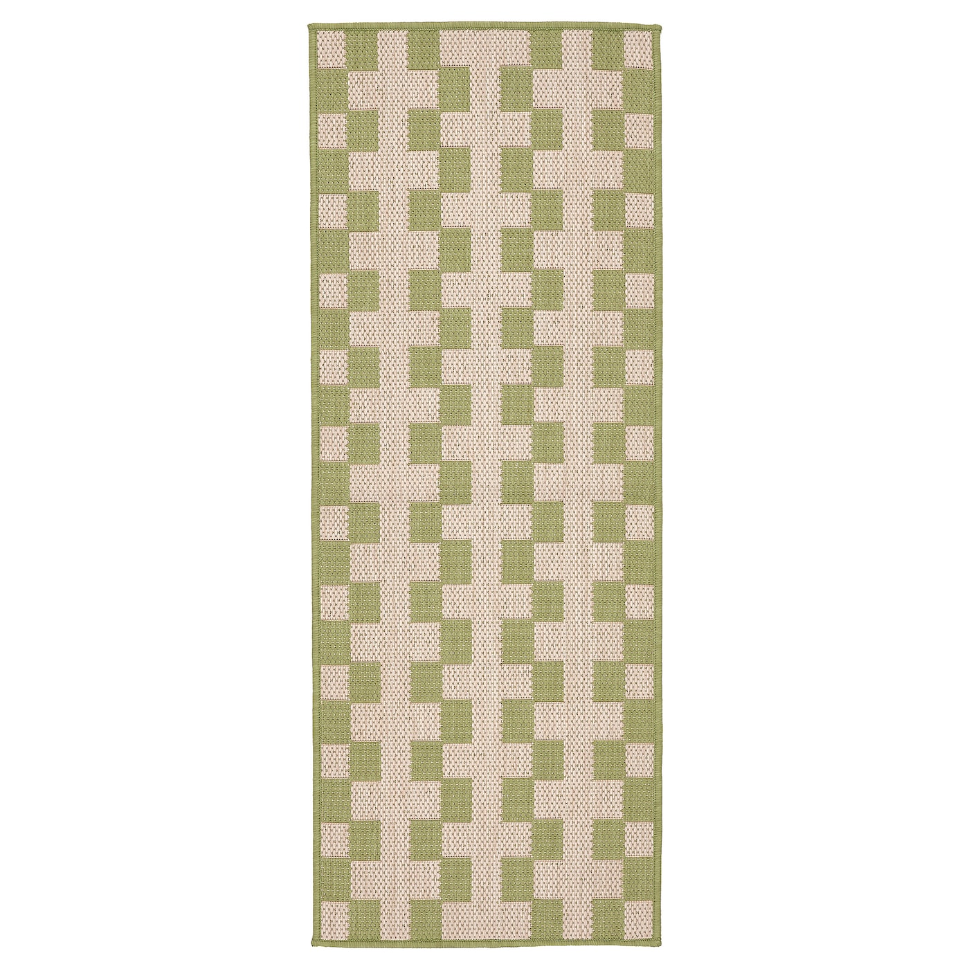 IKEA GÅNGSTIG mata kuchenna, tkany na płasko zielony/kremowy, 45x120 cm