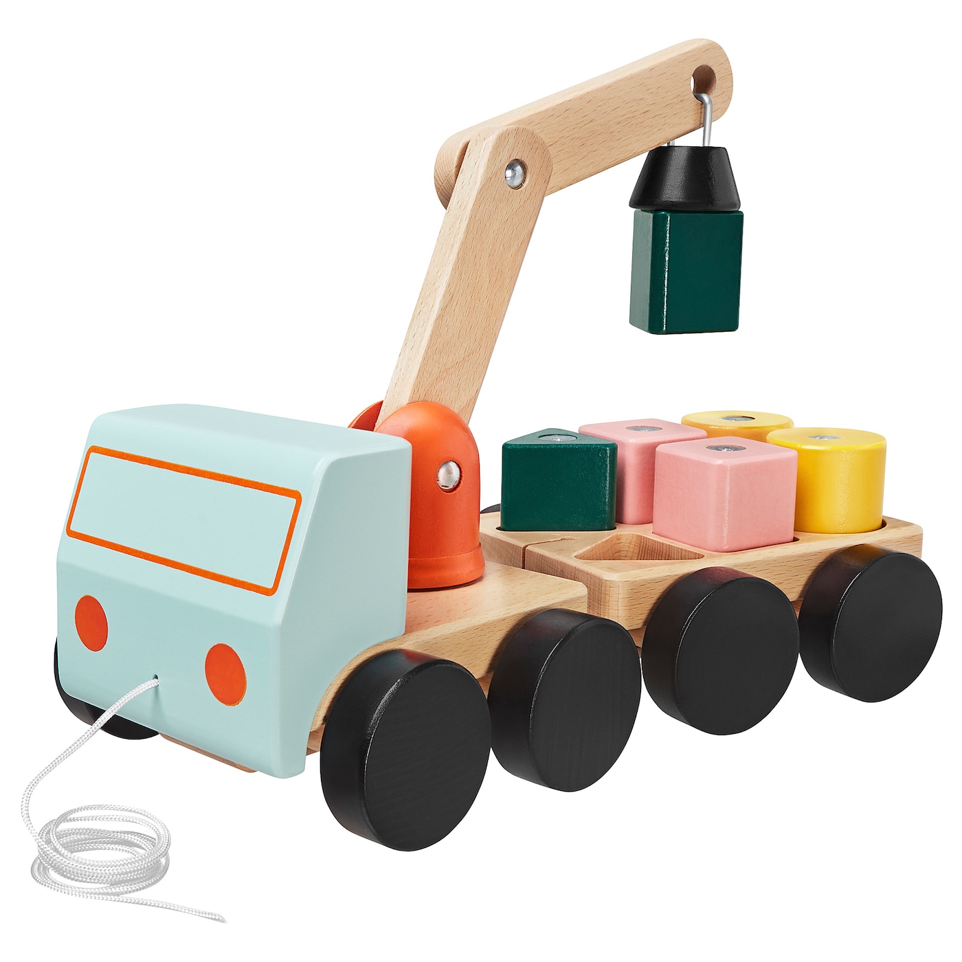 IKEA UPPSTÅ Dźwig z klockami, wielobarwny/buk, Długość: 29 cm