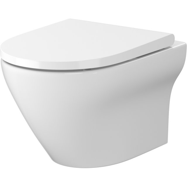 CERSANIT Zestaw miska LARGA podwieszana oval clean on + deska wolnoop
