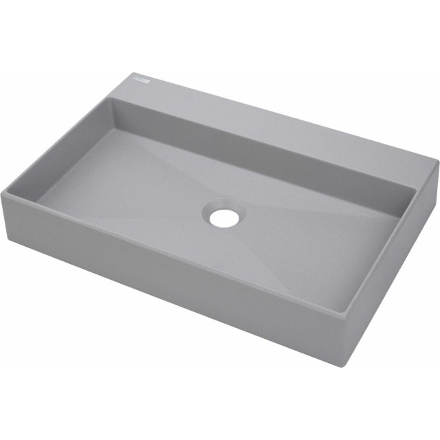 DEANTE Umywalka nablatowa CORREO granitowa 60x40 szary metalik CQR_SU