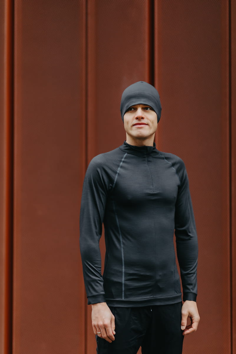 Longsleeve sportowy z wełny merino, szary, 195