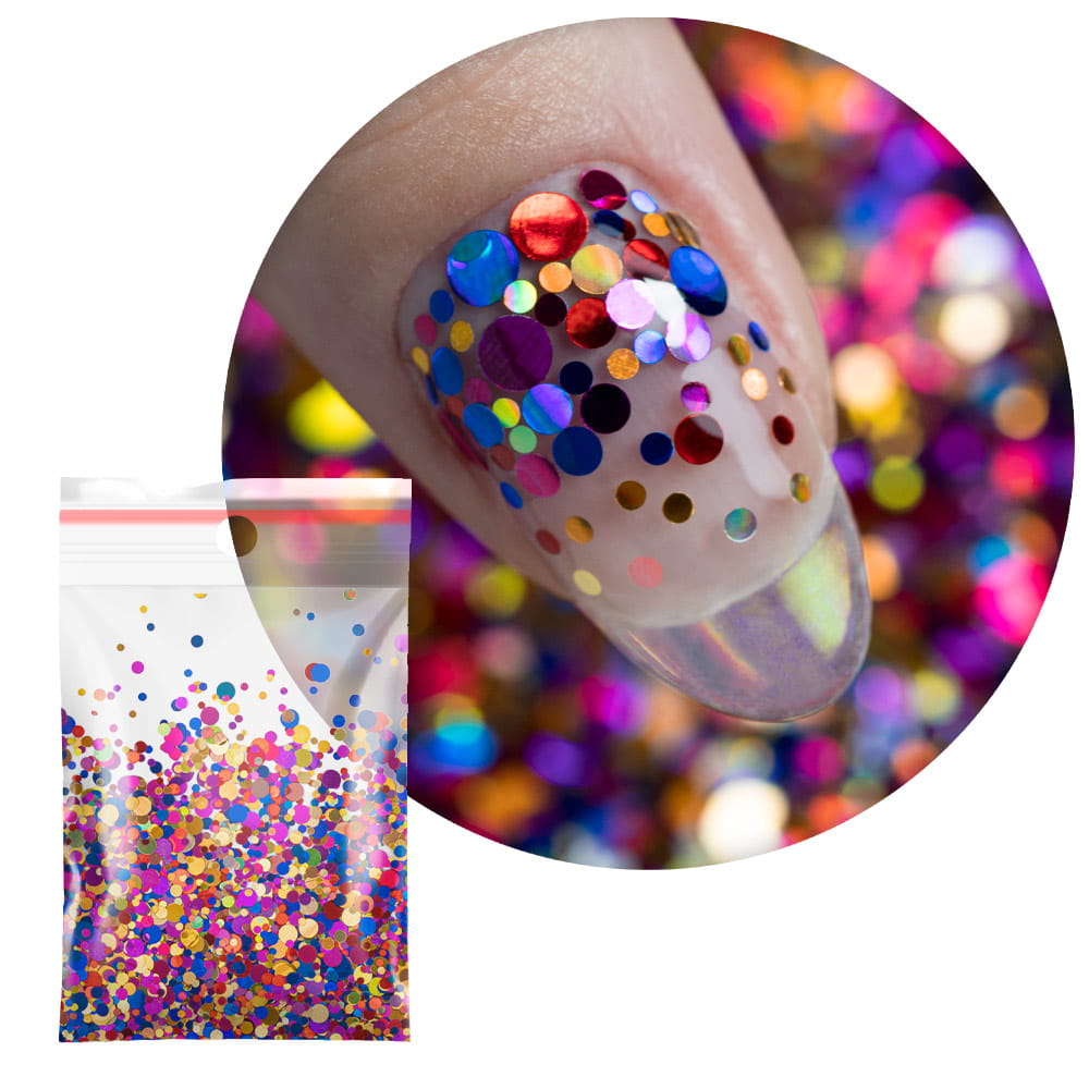 Kolorowa ozdoba do paznokci Pop-Up! Piegi Confetti Dropsy Kropki Kółeczka Princess Nails Nr 6 20g
