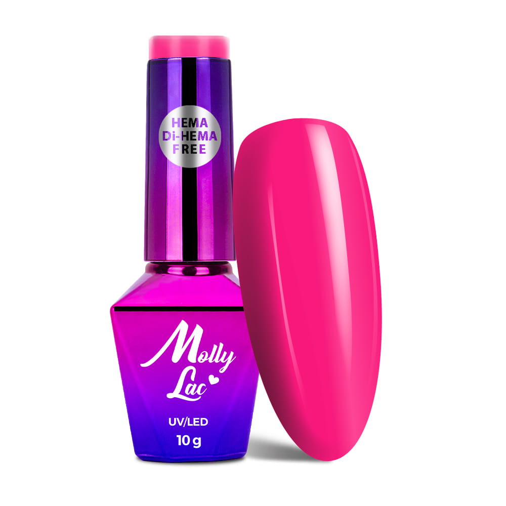 Lakier hybrydowy MollyLac Power Flower Pink tulip HEMA/Di-HEMA Free 10g Nr 723