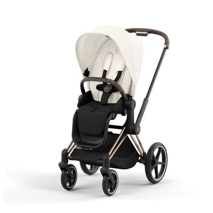 Cybex Priam 4.0 - wózek spacerowy-Off White-Chrome z czarną rączką