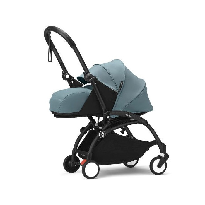 Stokke Yoyo 3 - wózek spacerowy z zestawem dla noworodków-Aqua/ Czarna rama
