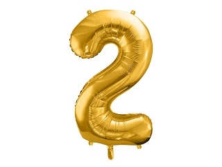 Balon foliowy Cyfra "2", 86cm, złoty