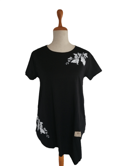 T-shirt coffee leaf - czarna - M/L