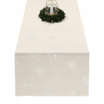 ŚNIEŻKI Bieżnik wodoodporny VELVET 40x140 offwhite - elegancki dodatek