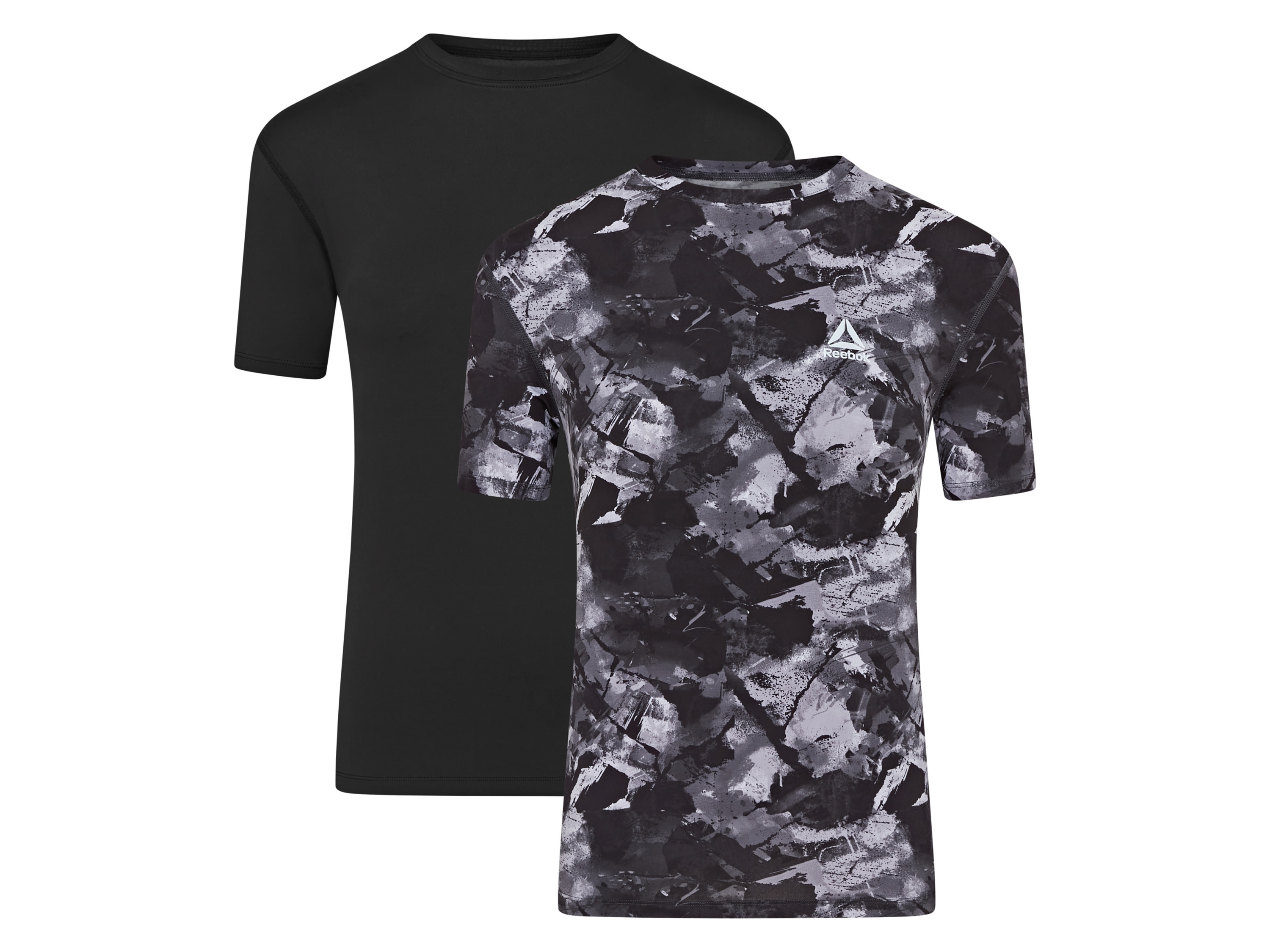 Reebok T-shirty sportowe męskie, 2 sztuki S, Czarny/ biały