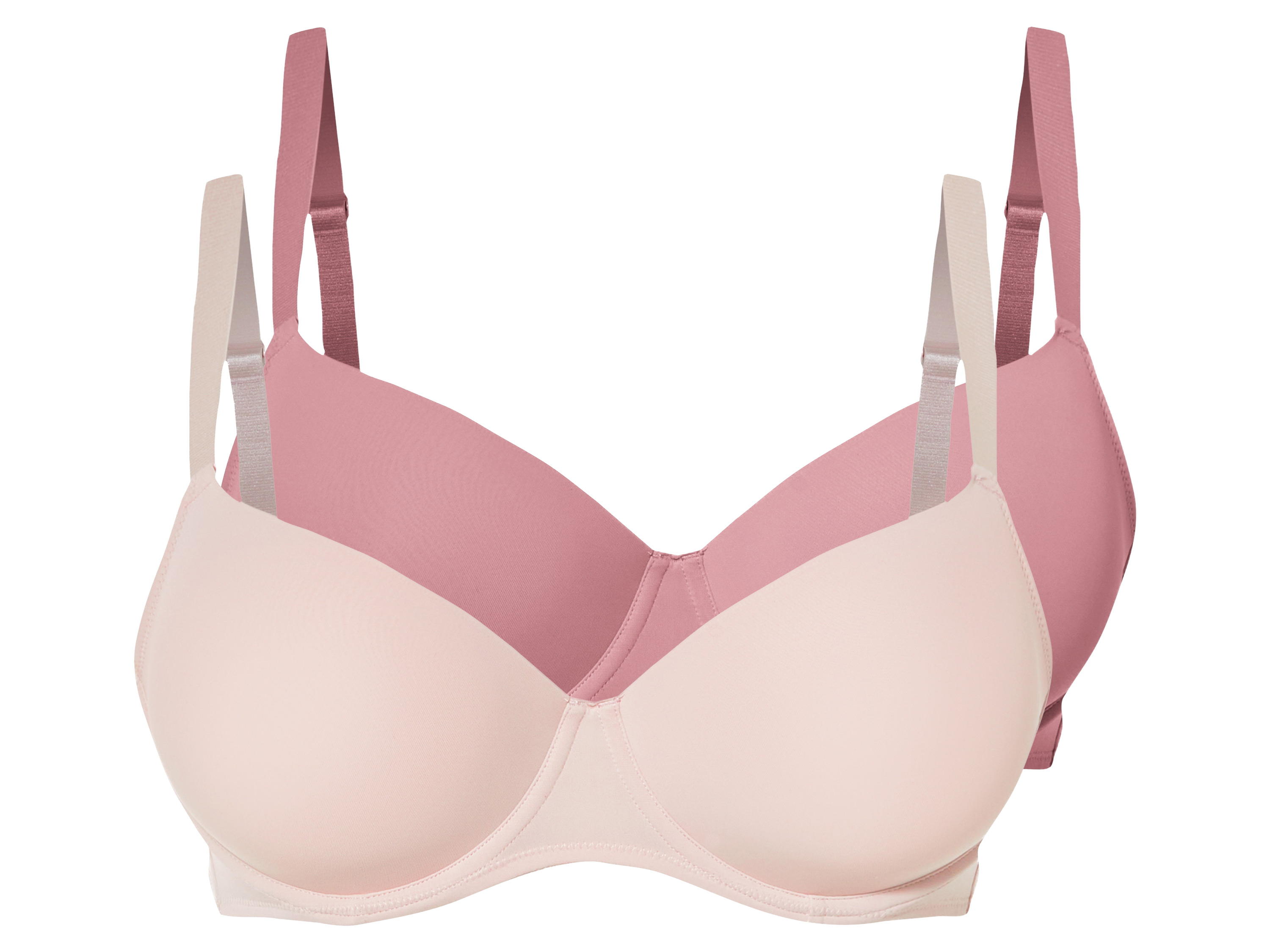 esmara Biustonosze push-up damskie, 2 sztuki Różowy/ jasnoróżowy, 95D