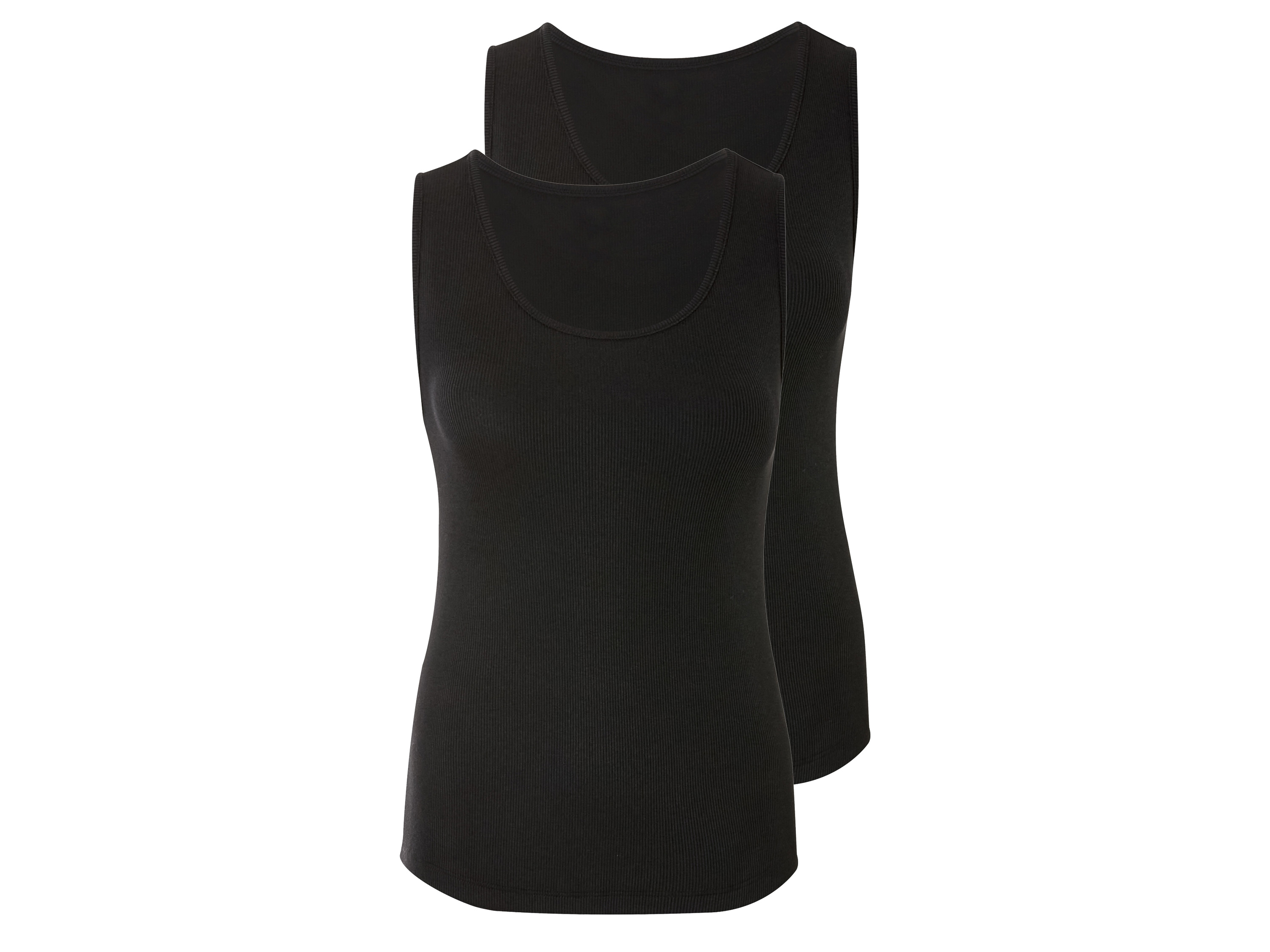 esmara Topy damskie, 2 sztuki Czarny, XS 32/34