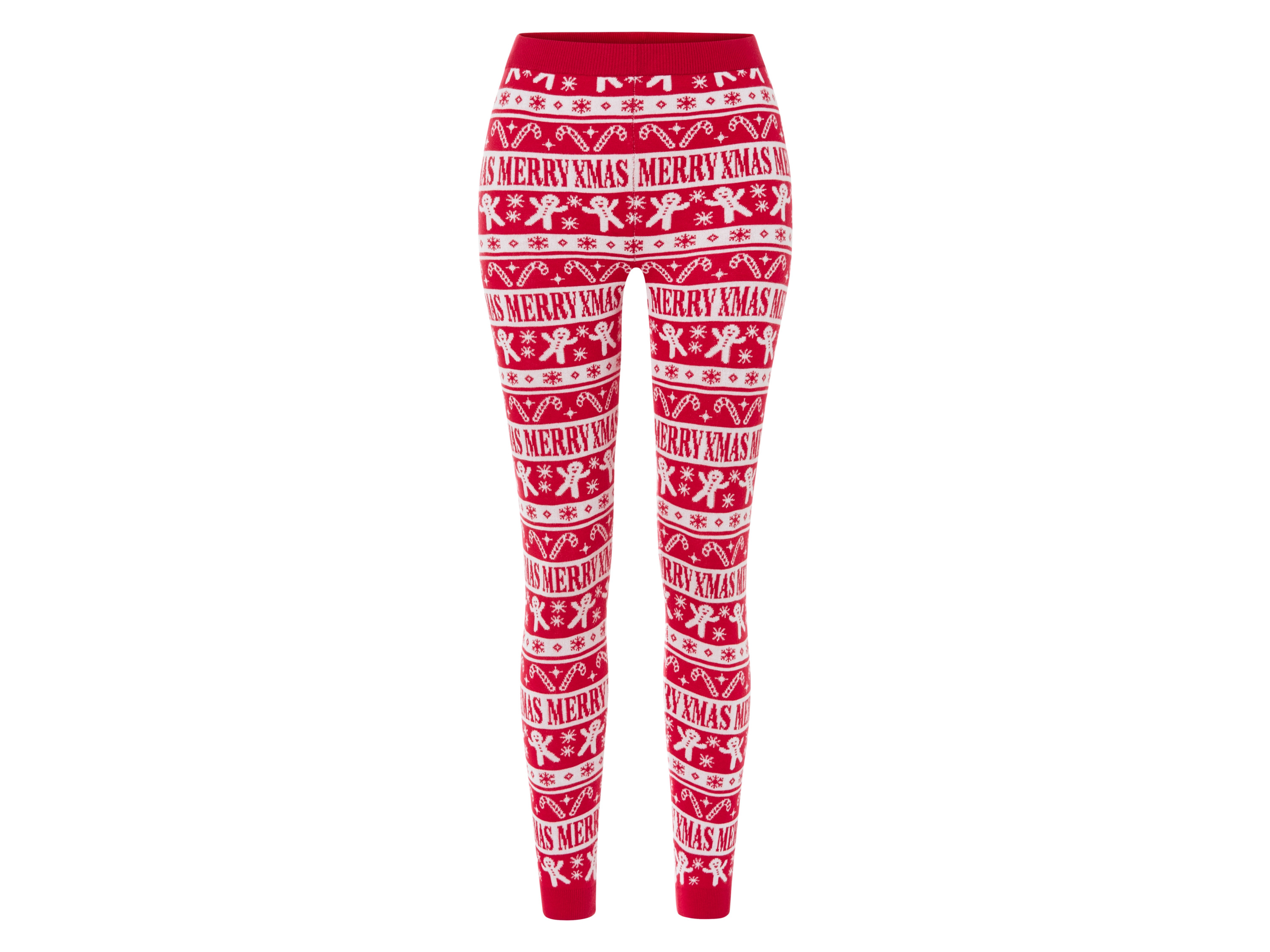 esmara Legginsy damskie z motywem świątecznym Xl48/50, Czerwony