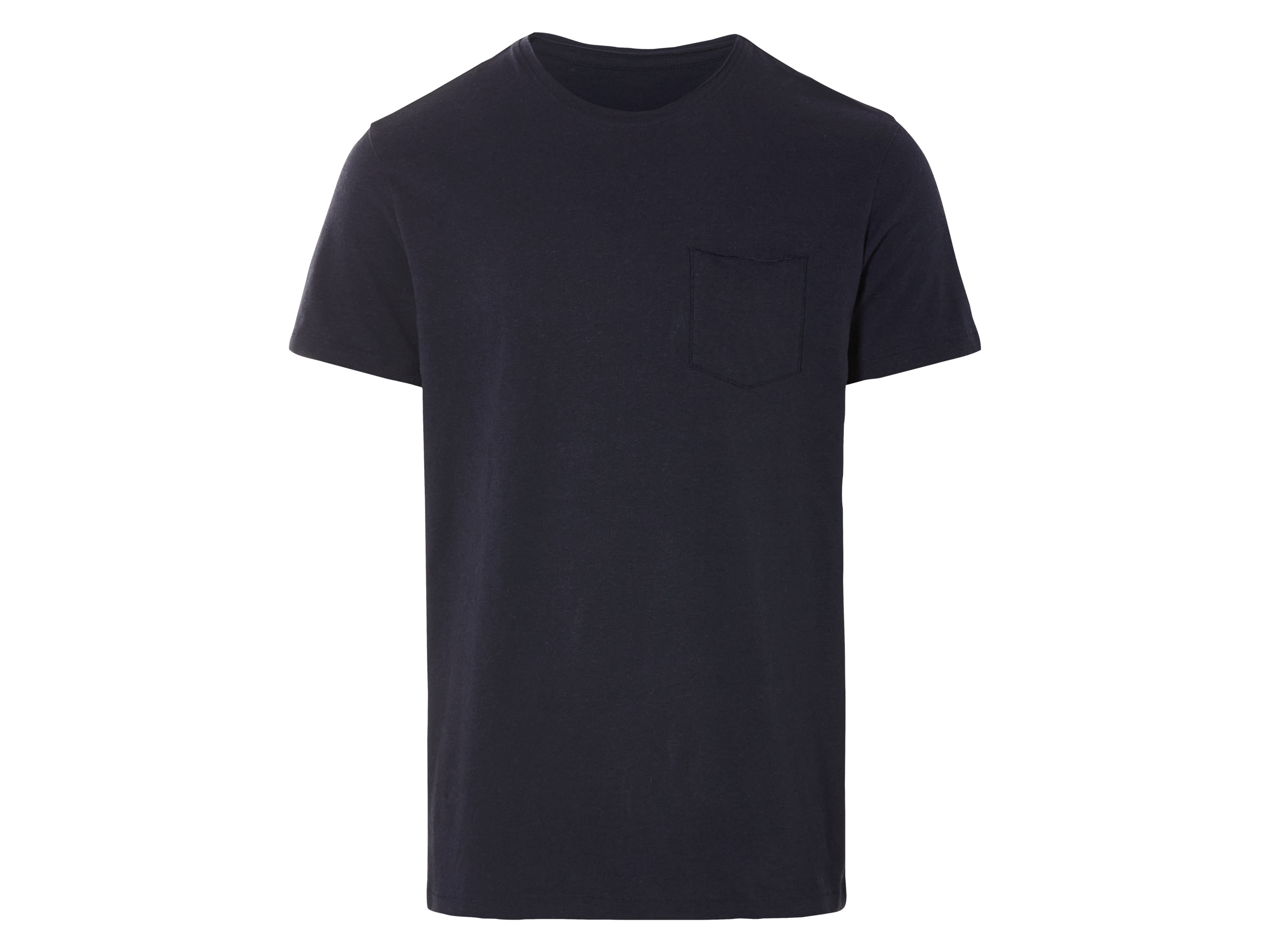Livergy T-shirt męski z lnem i bawełną Granatowy, L52/54