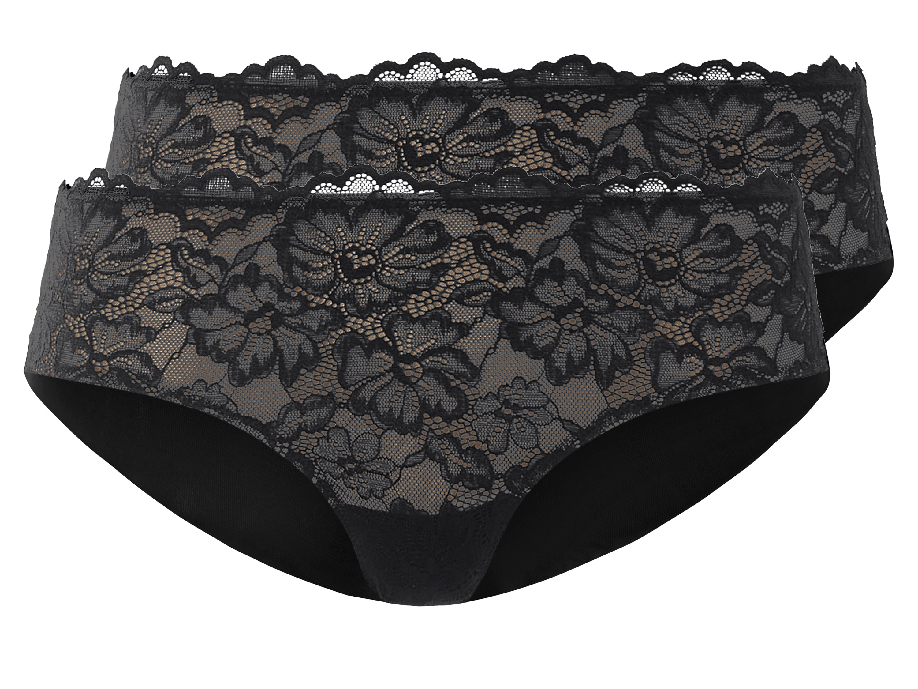 esmara Majtki hipstery damskie, 2 pary Czarny, XS 32/34
