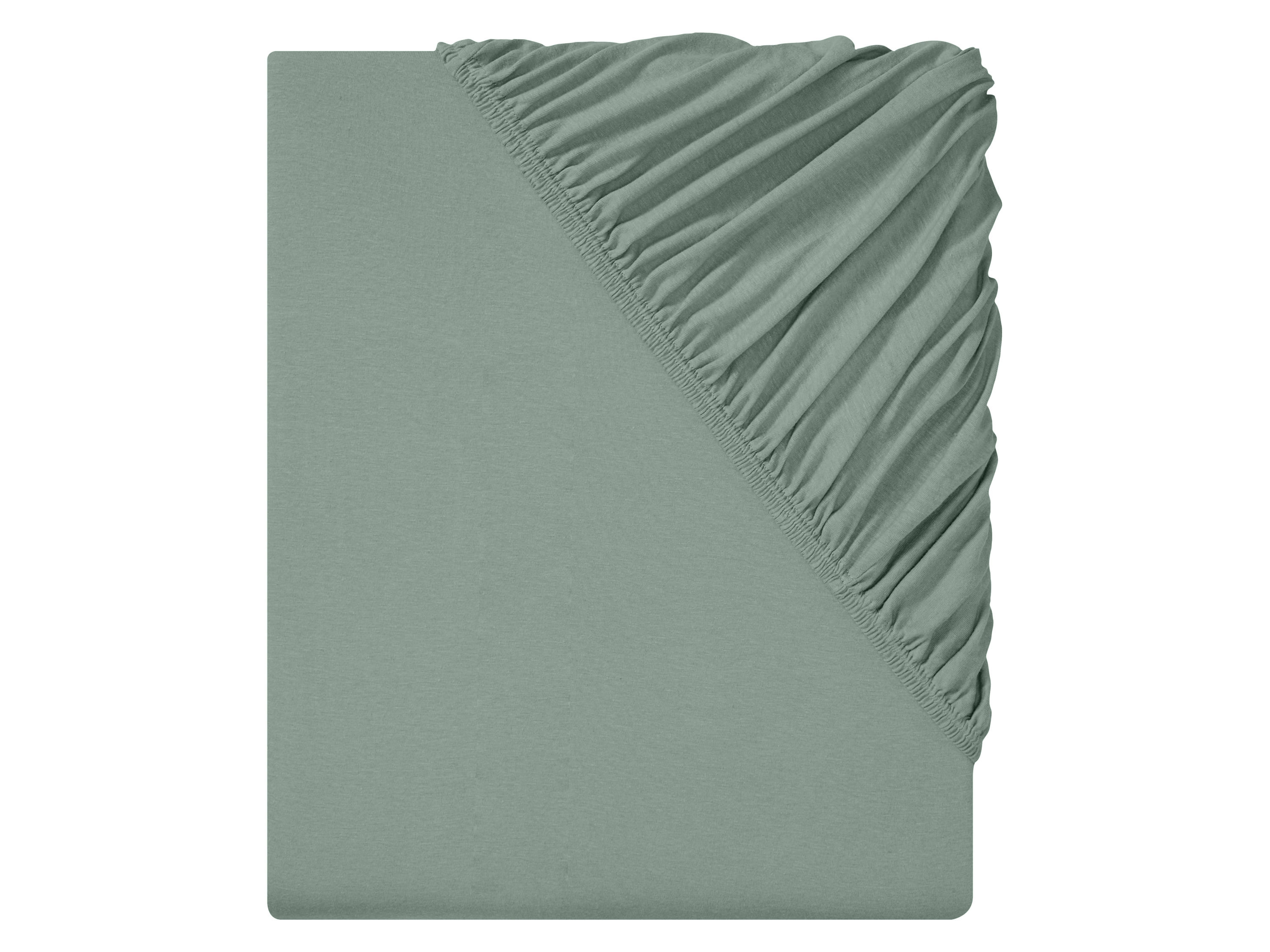 Livarno home Prześcieradło z lnem z gumką, 90-100 x 200 cm Khaki