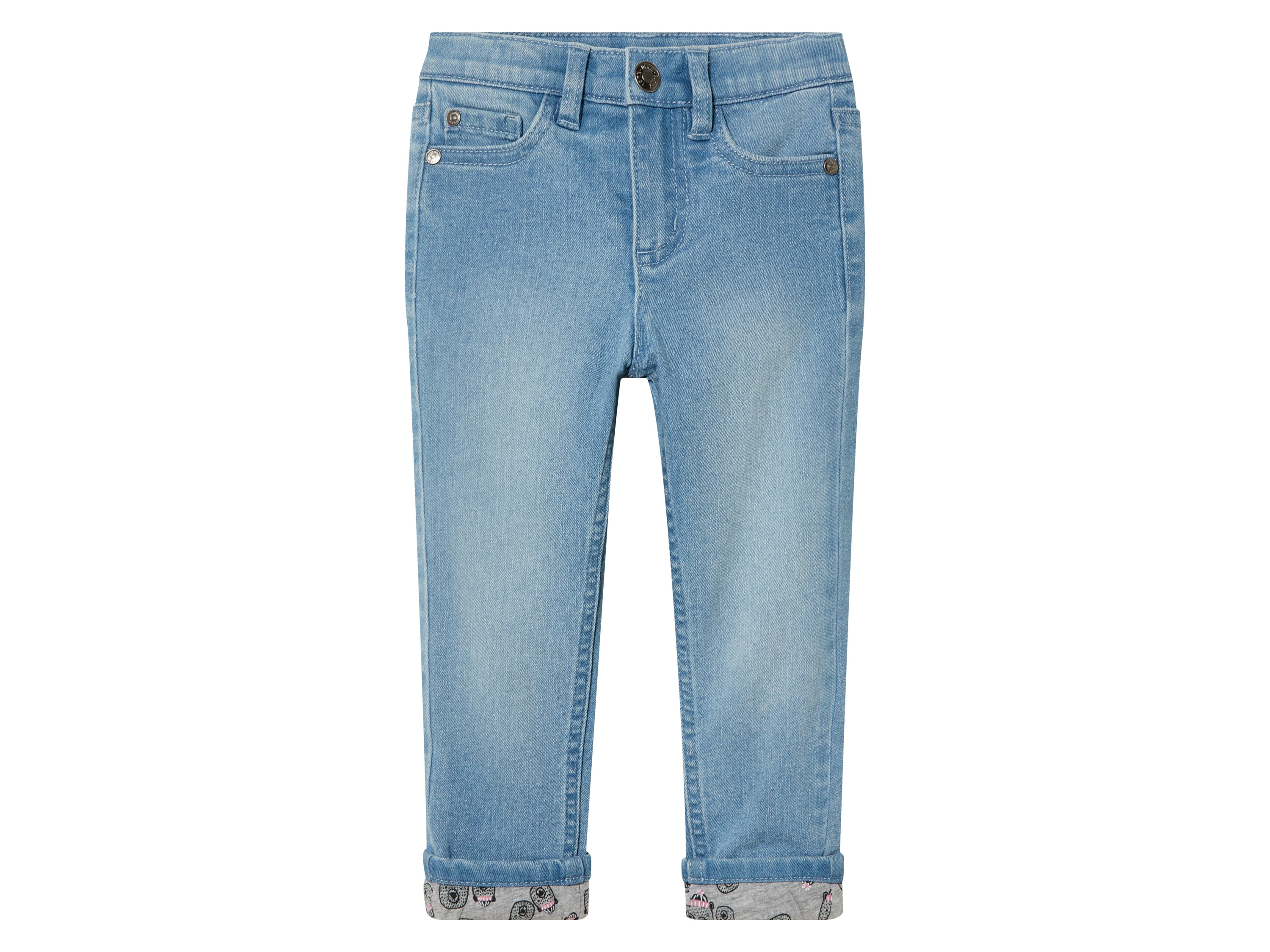 lupilu Jeansy dziewczęce z bawełną, skinny fit 110, Jasnoniebieski