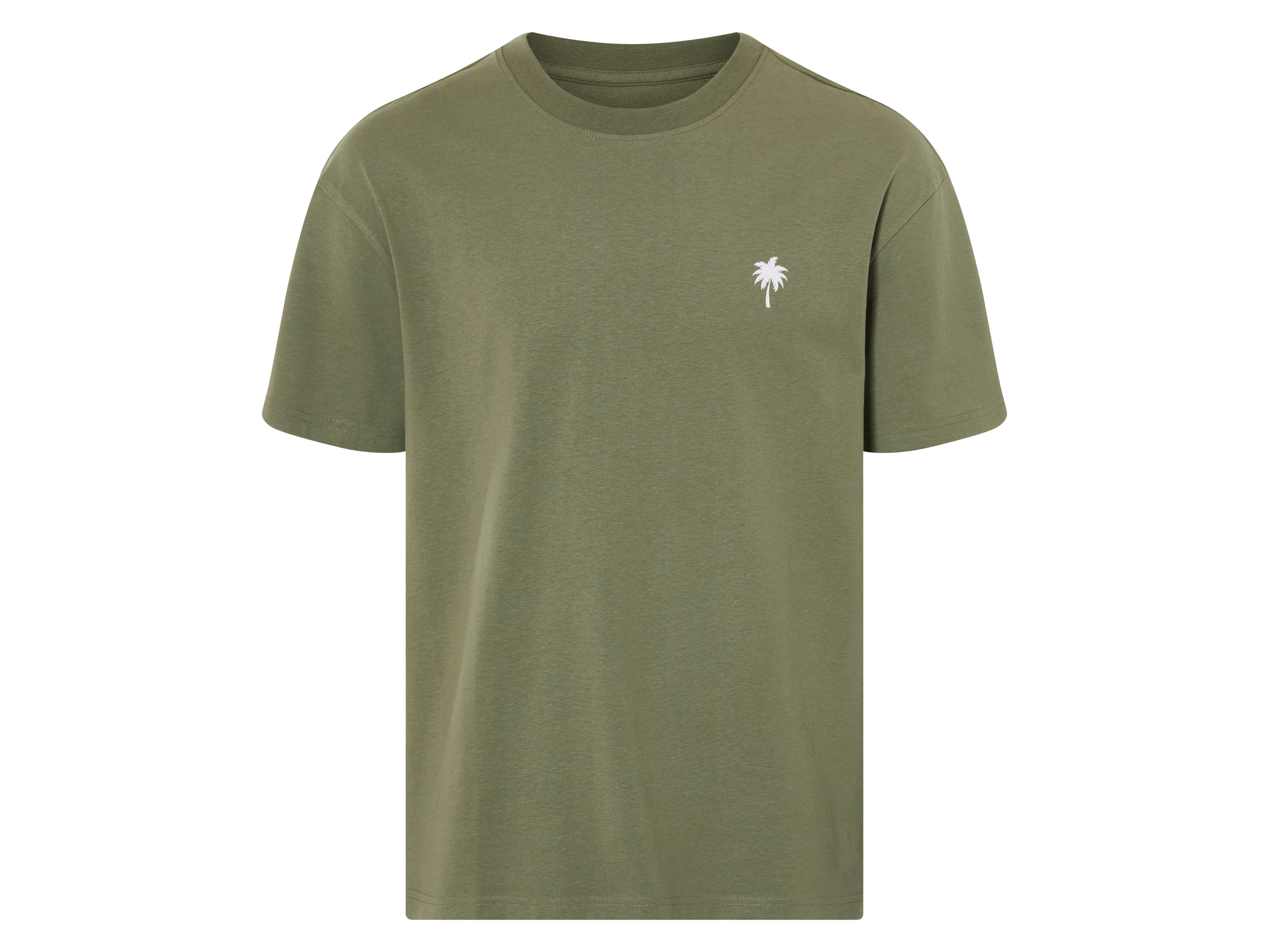 Livergy T-shirt oversize męski z bawełny Khaki, XL 56/58