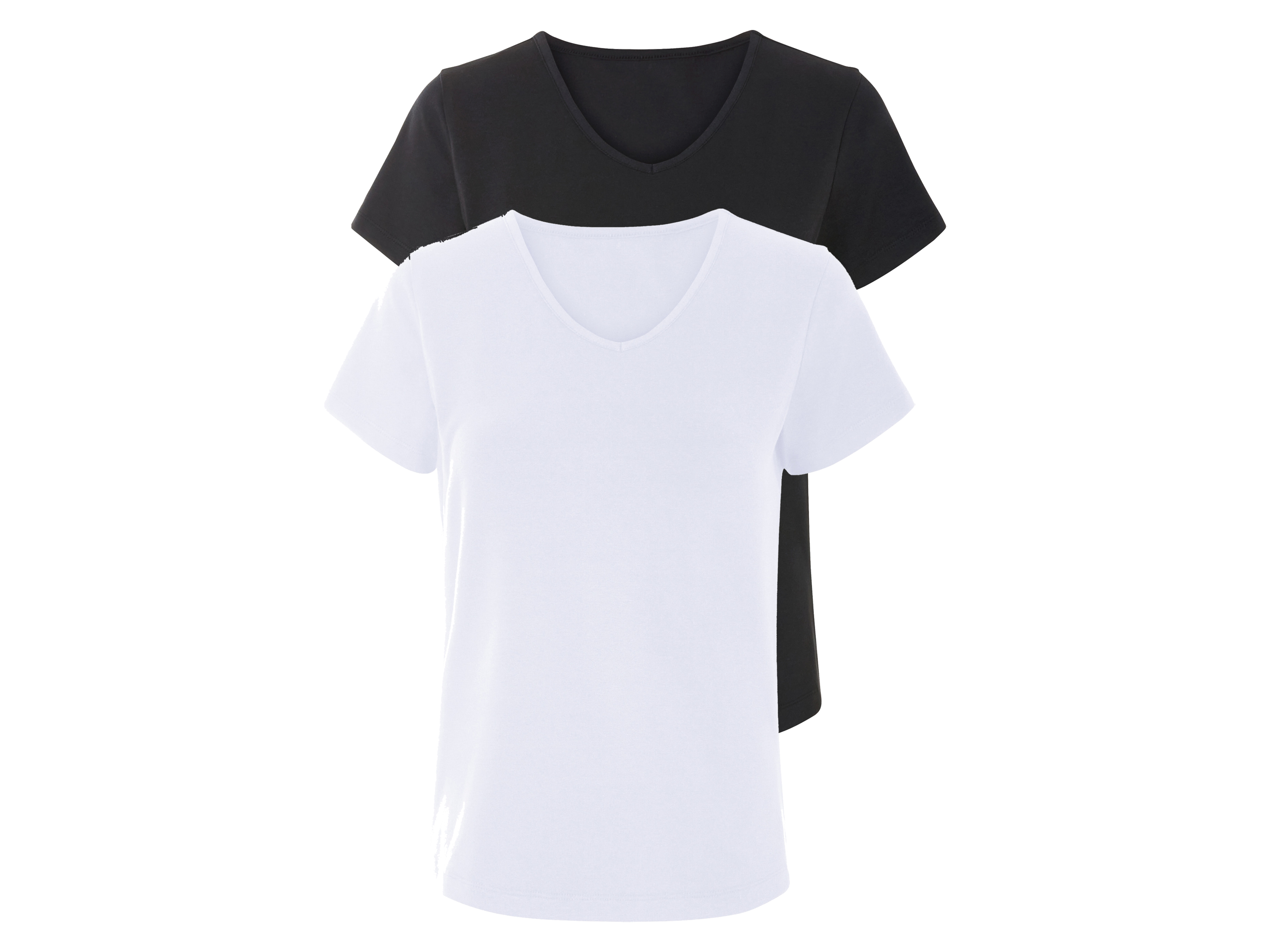 esmara T-shirty damskie z bawełny, 2 sztuki Czarny/ biały, Xl48/50
