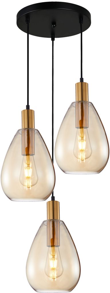 Darmowa Dostawa - Lampa wisząca 3x40 W mosiądz Italux Zulo PND278123ABROAMB