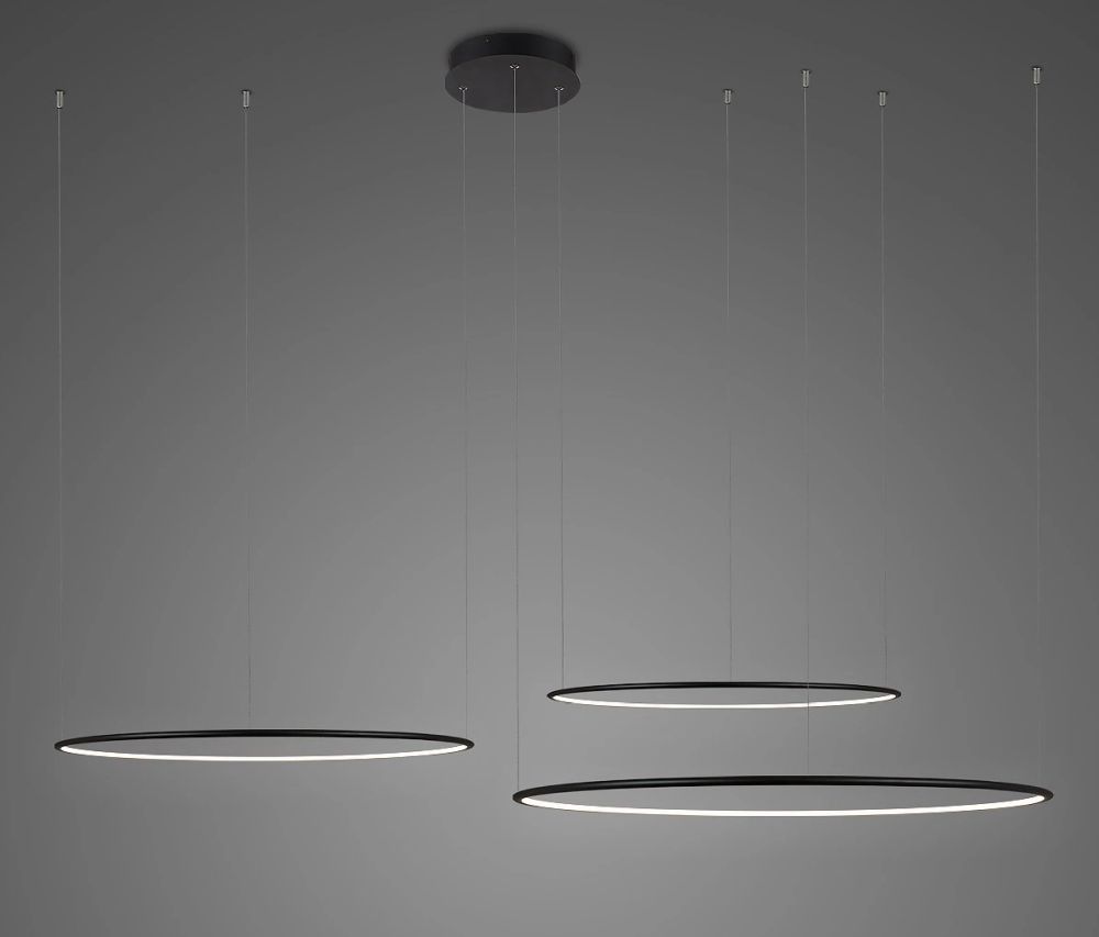 Darmowa Dostawa - Lampa wisząca 3x113 W czarna Altavola Design Ledowe Okręgi LA075CO3120in4kblack