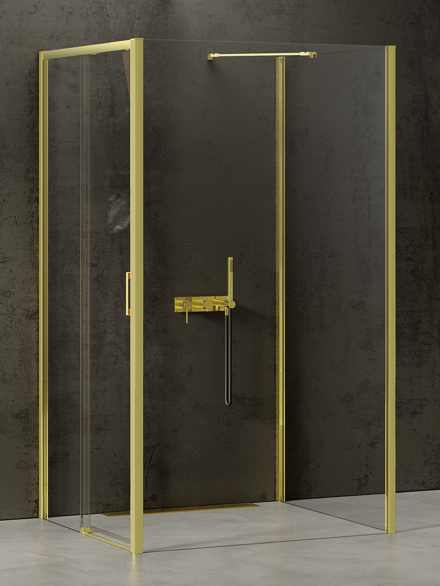 Darmowa Dostawa - Kabina prysznicowa kwadratowa 110x110 cm New Trendy Prime Light Gold K1638