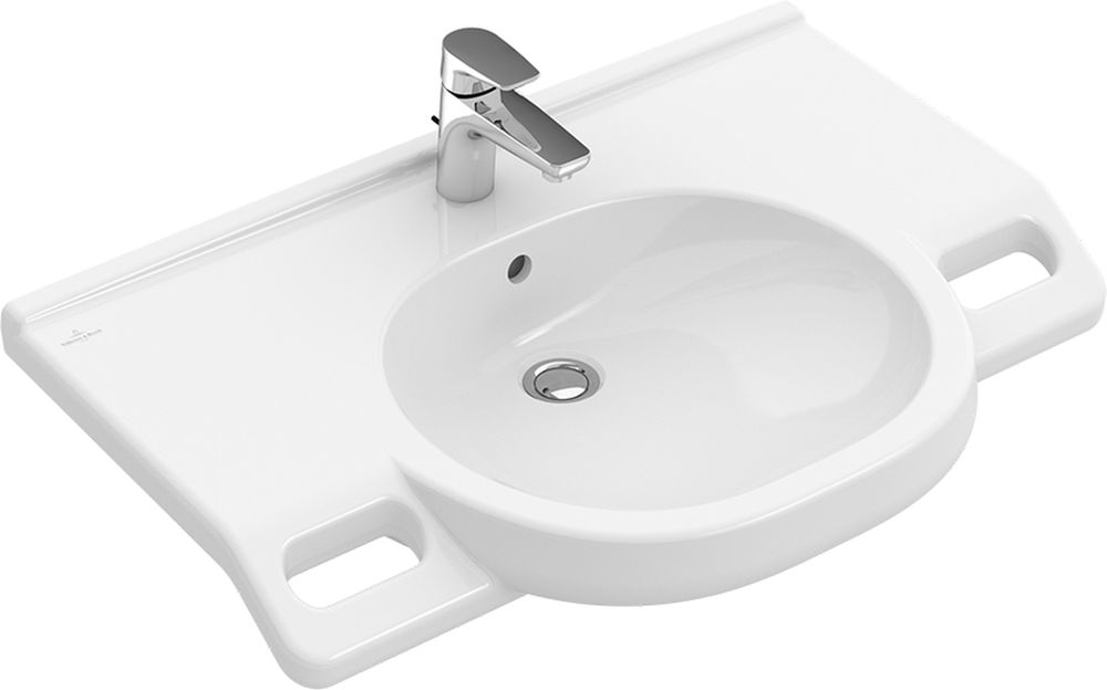 Darmowa Dostawa - Umywalka 80x55 cm ścienna dla niepełnosprawnych biała Villeroy & Boch O.Novo Vita 41208001