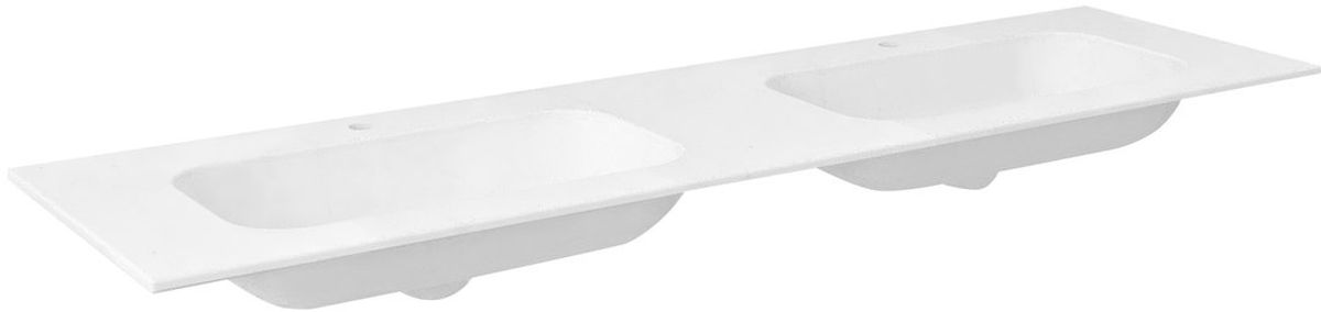 Darmowa Dostawa - Umywalka 180x51.5 cm prostokątna meblowa-podwójna biała Sapho Aruba AR180B2M
