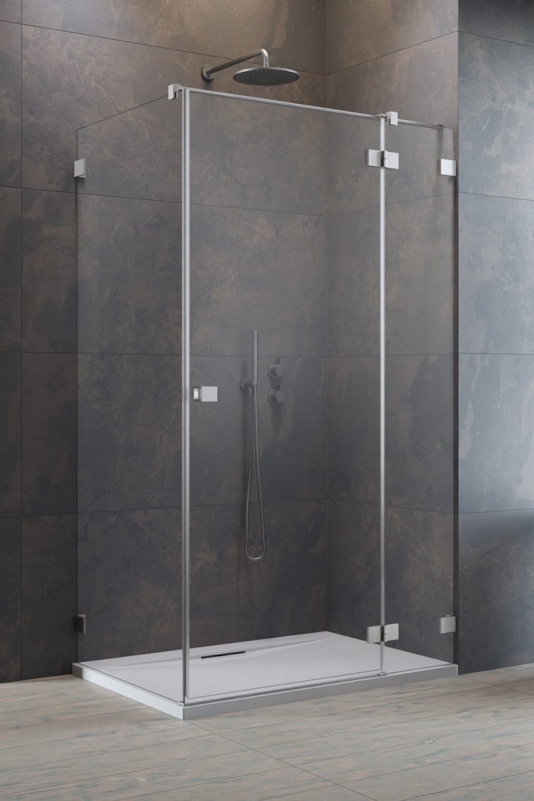 Darmowa Dostawa - Drzwi prysznicowe 90 cm uchylne Radaway Essenza Pro Brushed Nickel KDJ 100970909101R