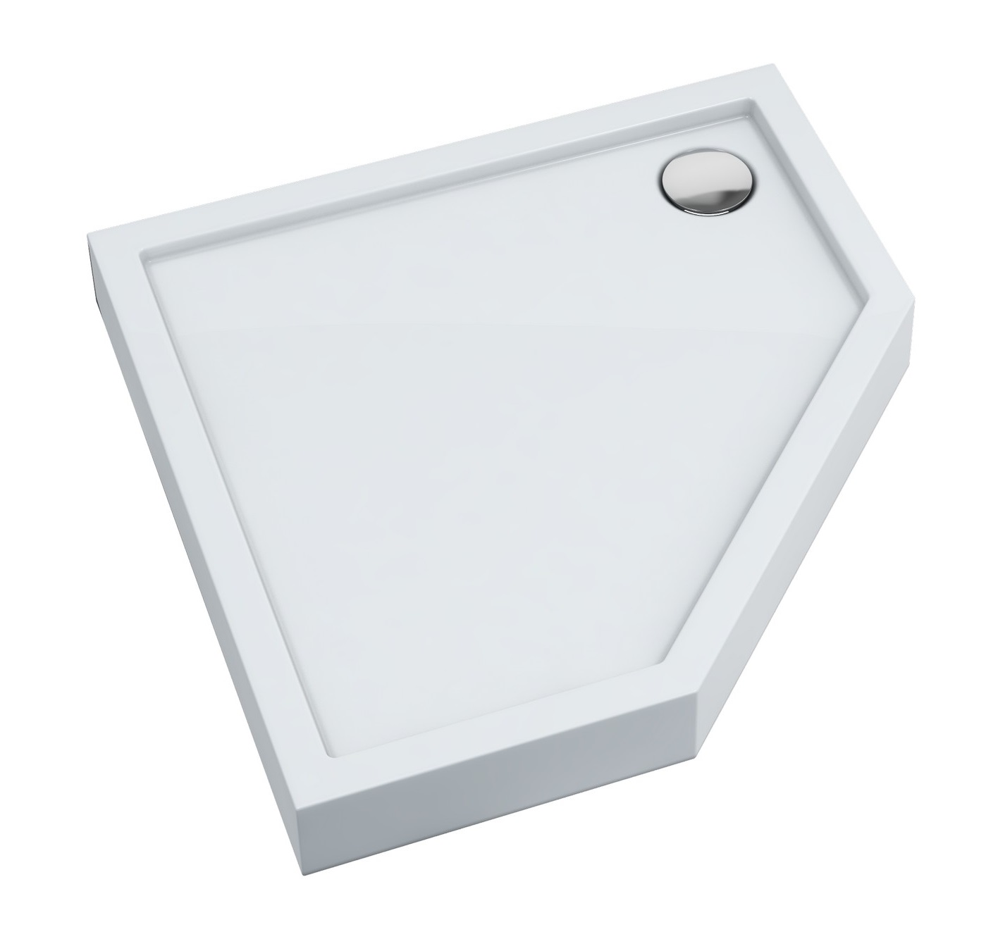 Darmowa Dostawa - Brodzik pięciokątny 90x90 cm biały Schedline Collection Cameron Smooth White 3STC1PK9090