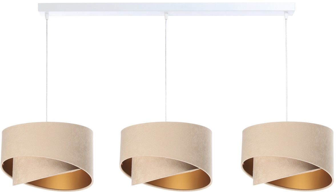 Darmowa Dostawa - Lampa wisząca 3x60 W biała-złota-beżowa BPS Koncept Galaxy 060L3029