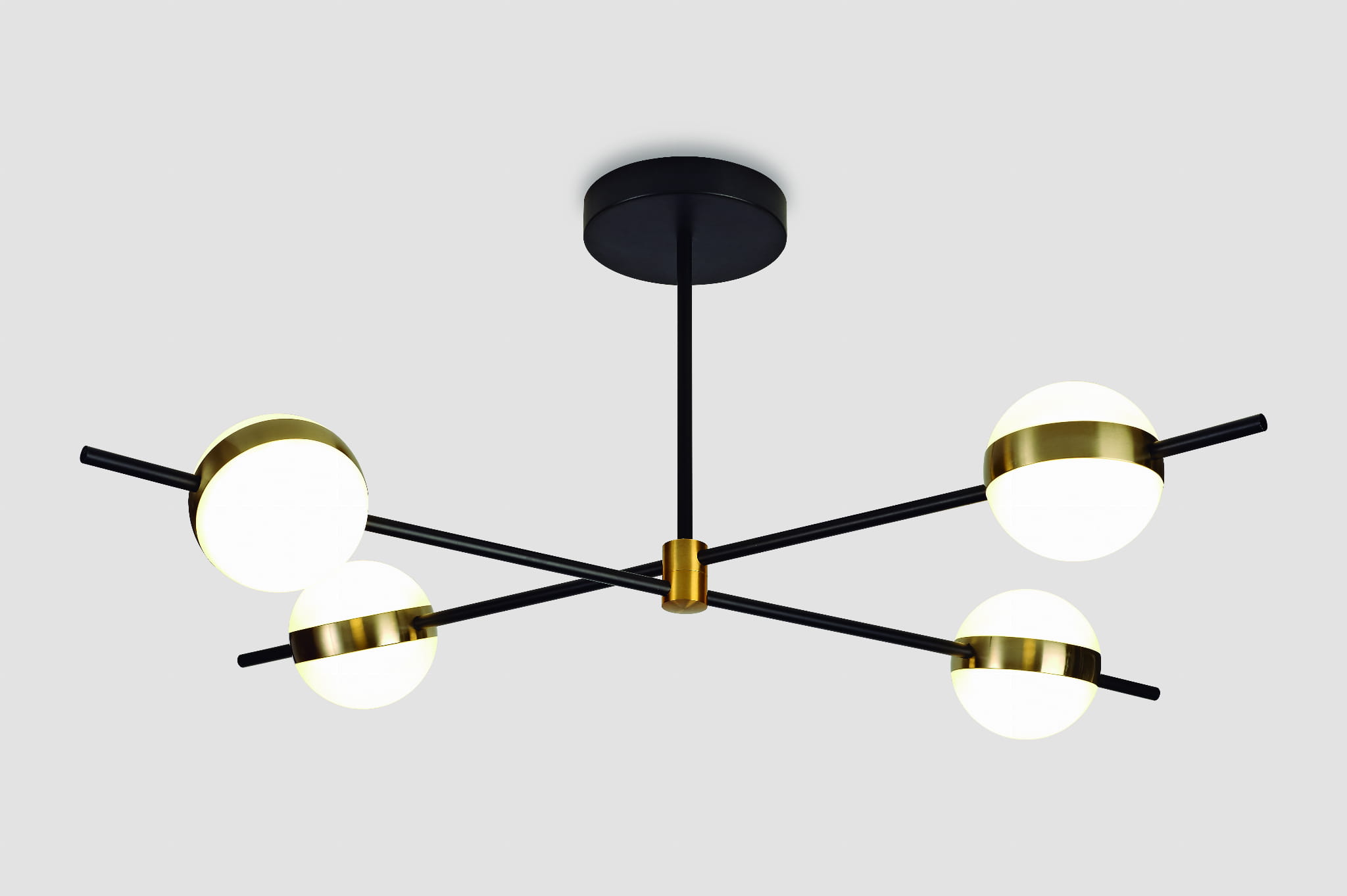 Darmowa Dostawa - Lampa podsufitowa 1x32 W biała-czarna-złota Mantra Cuba 7162