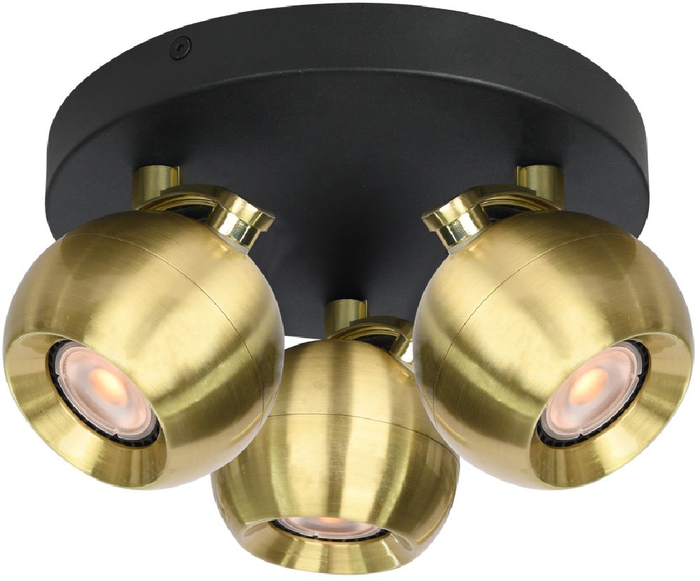 Darmowa Dostawa - Lampa podsufitowa 3x10 W złota Italux Lafin SPL453793BKBRSS