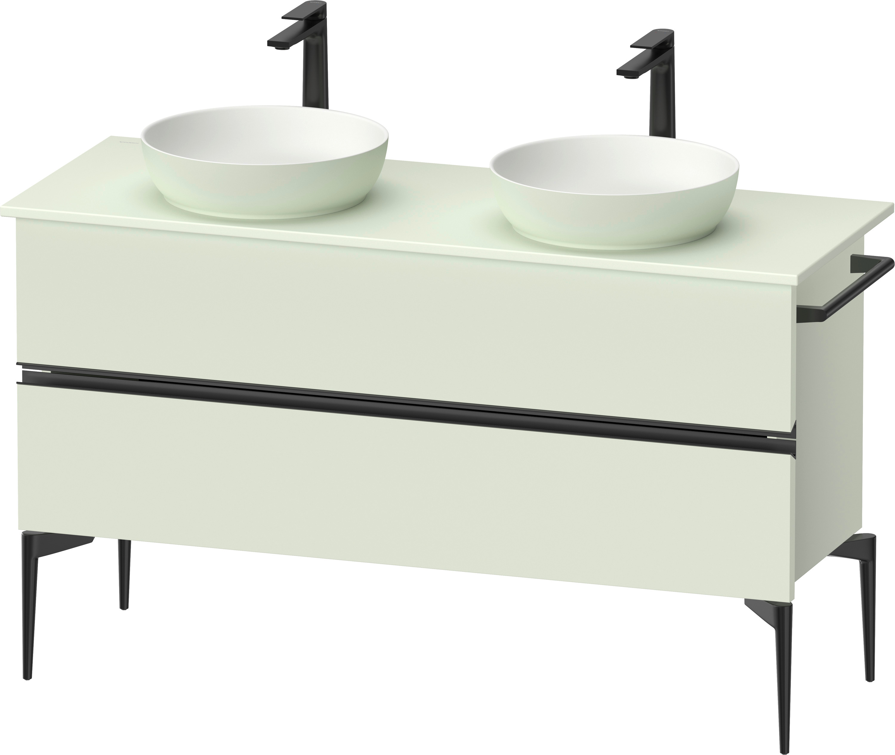 Darmowa Dostawa - Szafka 131.5x47.5x54.8 cm podumywalkowa wisząca czarna-zielona Duravit Sivida SV46610BDHH0000