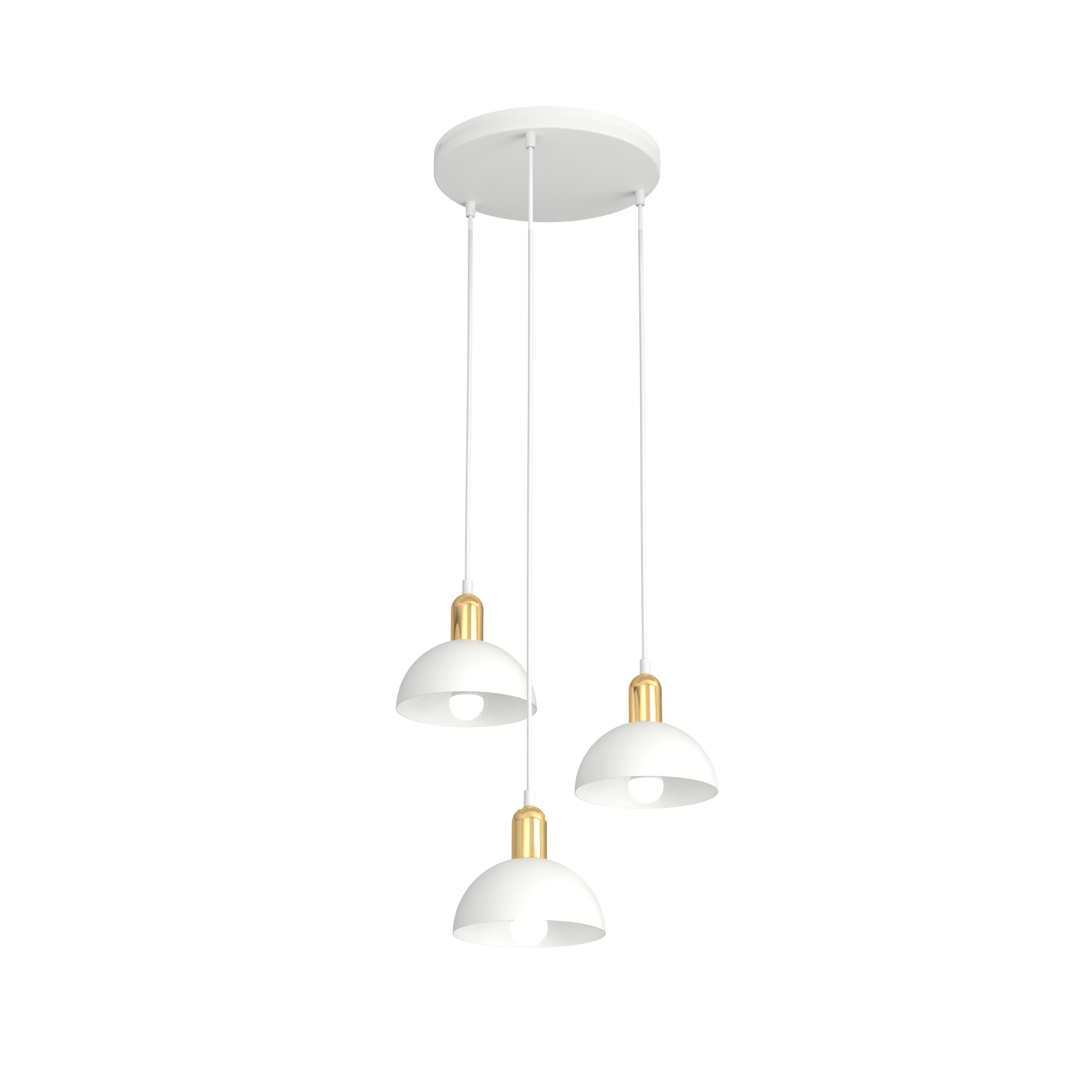 Darmowa Dostawa - Lampa wisząca 3x15 W biała-złota Emibig Moto 13873PREM