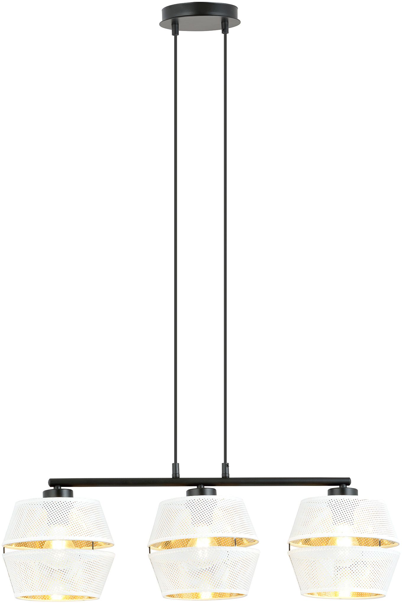 Darmowa Dostawa - Lampa wisząca 3x15 W biała-czarna-złota Emibig Piano 11823
