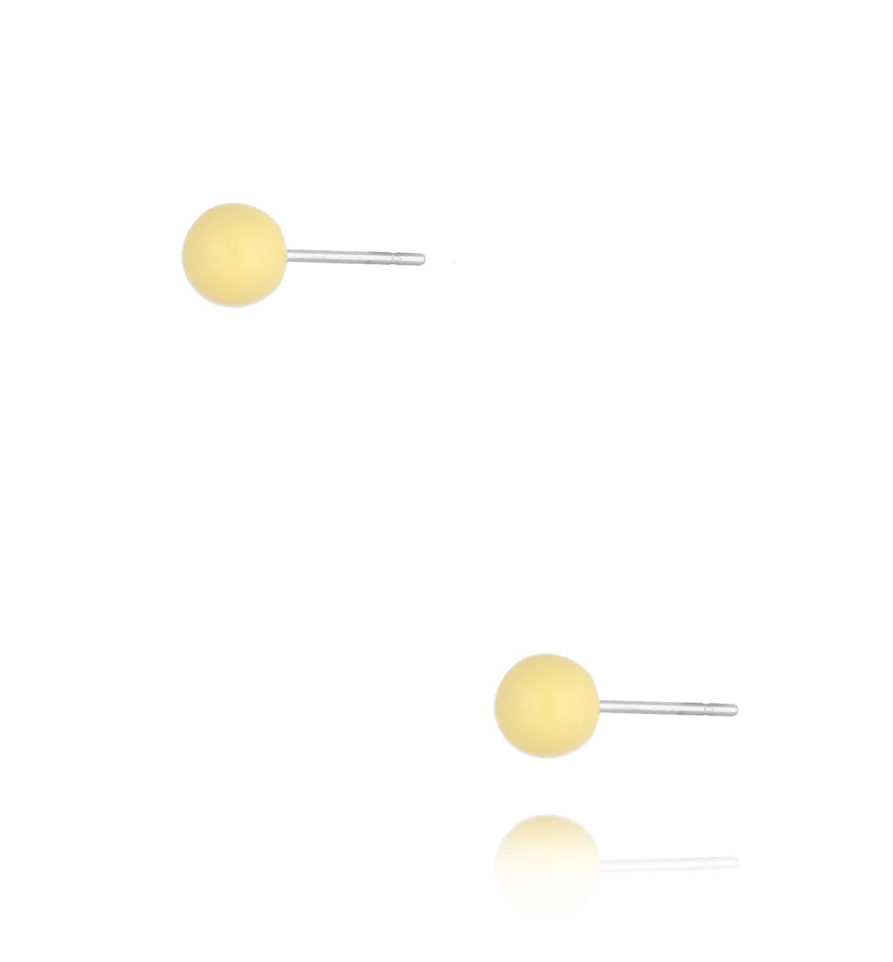 Kolczyki kulki z żółtą emalią 5 mm Enamel Balls KSA1711