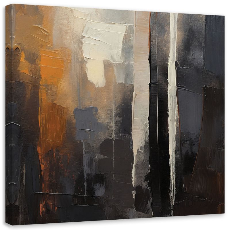 Obraz do salonu sypialni Feeby Abstrakcja Brązowa Malowana 30x30 cm 1szt