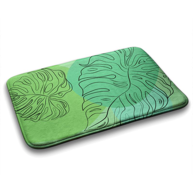 Dywanik łazienkowy Tulup 75x45cm Monstera Liście Poliester Wodoodporny 1 szt.