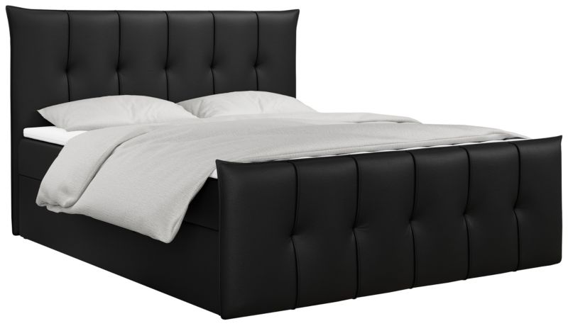 Łóżko kontynentalne MKS Meble PREMIUM 11 180x200 H4 Czarny ecoskóra 1szt.