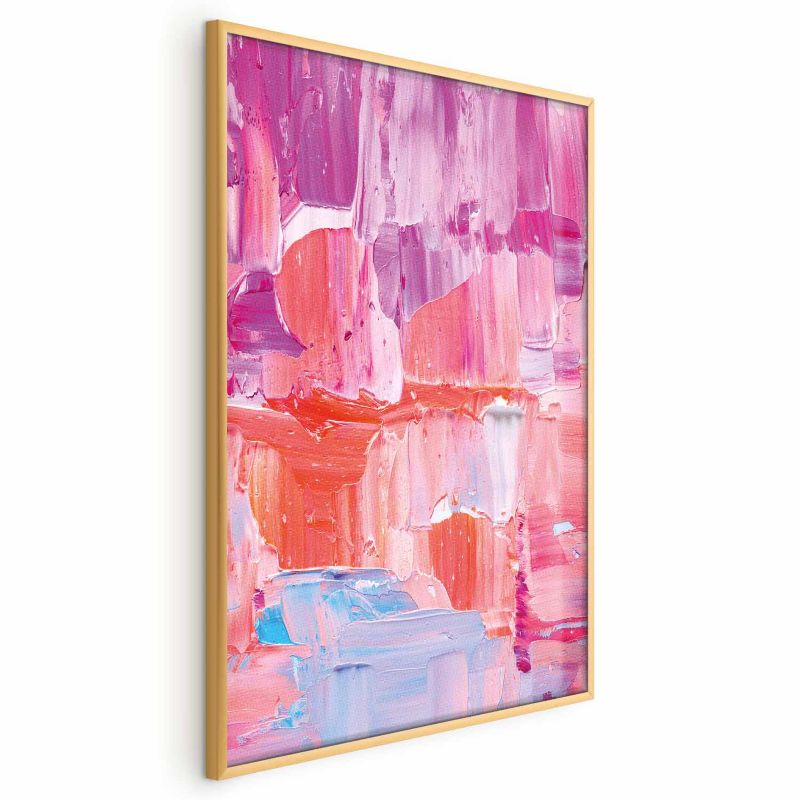 Plakat Artgeist Kolorowe Pociągnięcia 90x60 cm z ramą złotą 1 szt