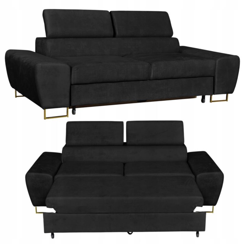 Sofa kanapa do salonu rozkładana Family Meble Bosso czarny