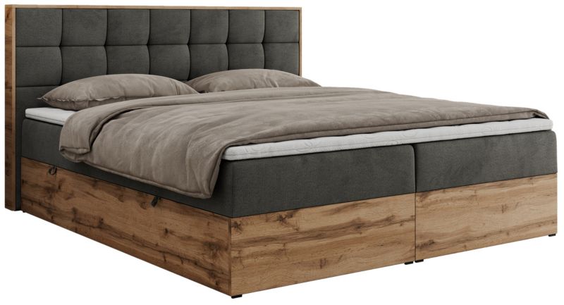 Łóżko kontynentalne MKS Meble ALBERO 1 180x200 H4 Ciemnoszary welvet 1szt.