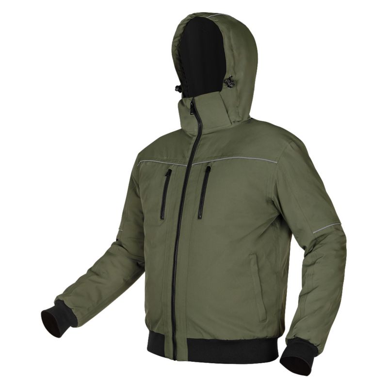 Kurtka ocieplana z kapturem NEO TOOLS seria OUTDOOR rozm. S zielona 1 szt.