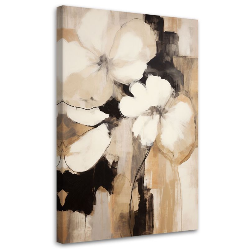 Obraz do salonu sypialni Feeby Kwiaty Boho Beżowy Abstrakcja 40x60cm 1szt