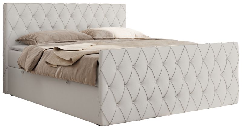 Łóżko kontynentalne MKS Meble MIREN DUO 180x200 H3 Biały ecoskóra 1szt.
