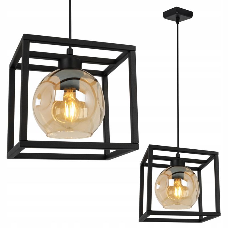 Lampa sufitowa wisząca Light Home LH Rio Cage 1x E27 60W miodowy 1szt