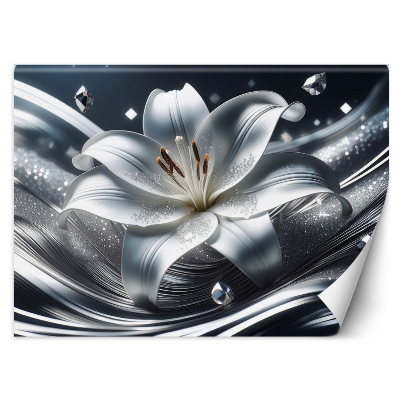 Fototapeta Feeby Srebrny kwiat lilii 350x245 1 szt