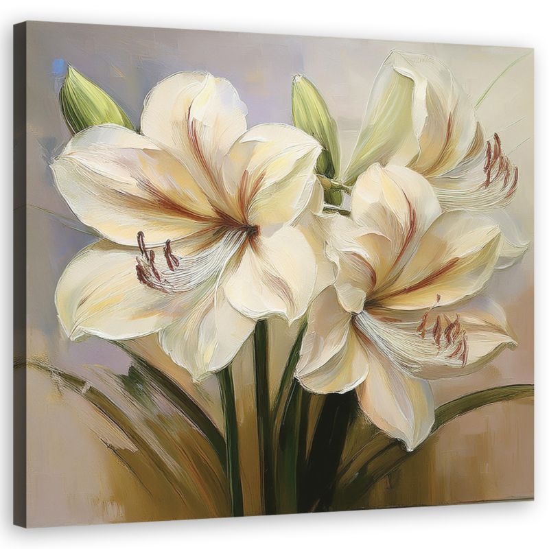 Obraz do salonu sypialni Feeby Malowany Kwiat Lilii 50x50 cm 1szt